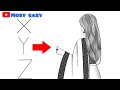 How To Draw Girl Backside In Saree Pencil Sketch For Beginners Drawing Tutorial Girl Drawing
