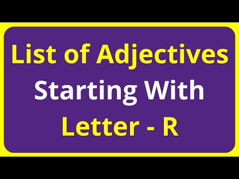 List of Adjectives Words Starting With Letter - R