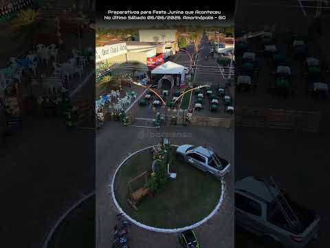 AMORINÓPOLIS GOIÁS, PROJETO VISÃO AÉREA - PREPARATIVOS PARA FESTA JUNINA 2026 NA PRAÇA CENTRAL.