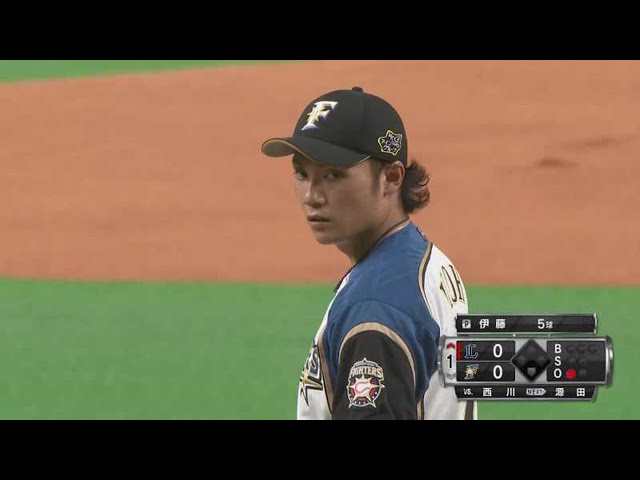 【1回表】ファイターズ・ドラ1ルーキー伊藤  プロ初登板で先頭打者から見逃し三振を奪う!! 2021/3/31 F-L