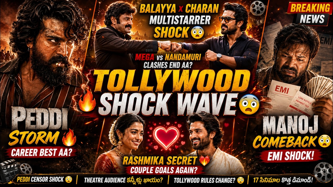 Tollywood Shock Wave 😳 PEDDI Storm 🔥 Balayya x Charan 🤝 Rashmika Secret ❤️‍🔥 Manoj Comeback!