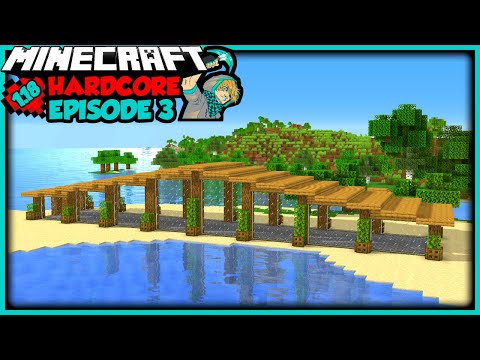 EPIC Beach Starter House | Let's Play Hardcore Minecraft Episode 3