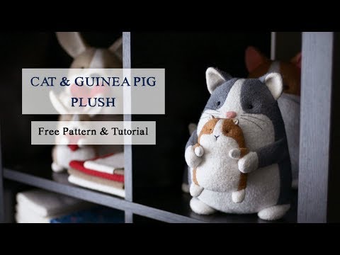 DIY Plush Cat and Guinea Pig—FREE Cat Sewing Pattern