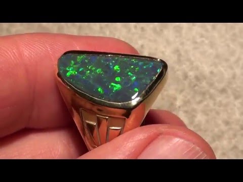 Männergoldring 750 mit Boulderopal