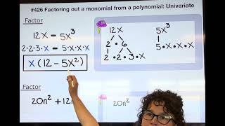 Factoring out a monomial from a polynomial: univariate