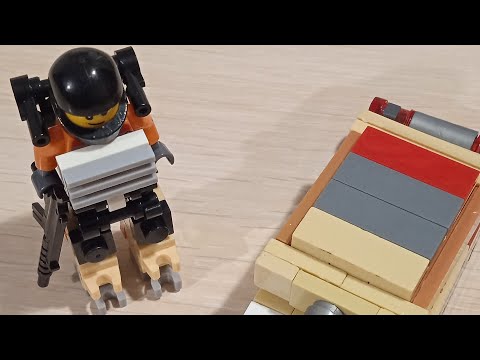 собираем экзоскелет для мини фигурки и танк из лего