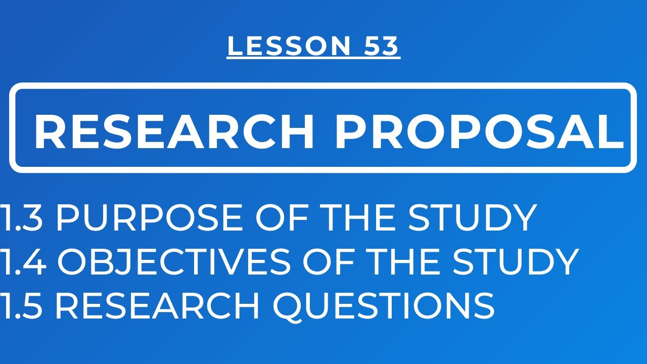 What is the objective of the study in the research proposal?