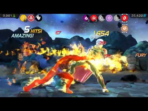 Flame on! Human Torch vs Uncollected boss Aarkus - Marvel Contest of Champions