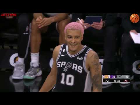 Jeremy Sochan Game No. 20 NBA Los Angeles Lakers - San Antonio Spurs Full Highlights 143-138 LeBron