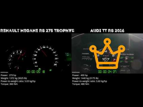 Renault Megane RS 275 Trophy vs Audi TT RS 2016 // 0-100 km/h