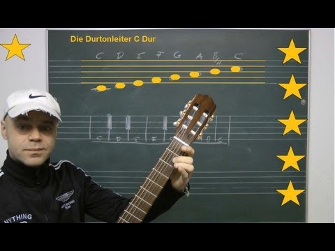 Harmonielehre Gitarre - Durtonleiter Teil 1 C Dur