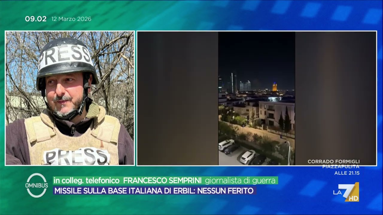 Missile su base italiana di Erbil, le ultime notizie in diretta con Francesco Semprini