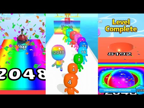 Ball Run INFINITY/Ball Run 2048 gameplay vs Tall Man Run vs Spiral Roll  - all levels gameplay😎👌👍