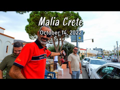 Malia Crete, walking tour 4k, Greece 2022