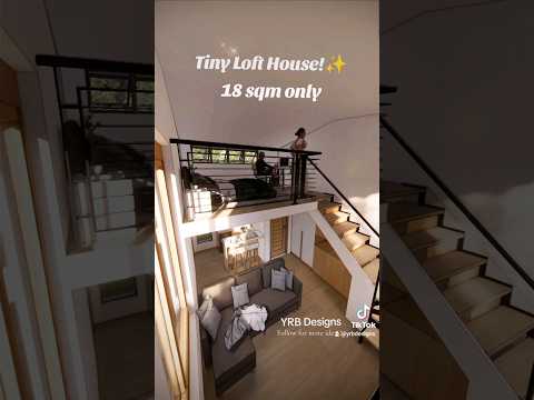 Tiny Loft House! #loftbedroom #shorts  #smallhouseinterior #home #house