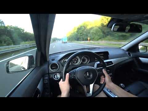 Road from Dresden to Stuttgart by Mercedes-Benz C220 CDI 2014. German autobahn.