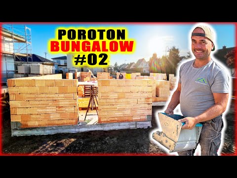 HAUS MAUERN mit MÖRTELSCHLITTEN | POROTON BUNGALOW BAU-TAGEBUCH #02 | Home Build Solution