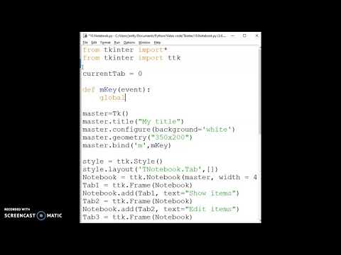 12. Tkinter: Notebook and keyboard inputs