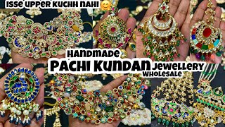 Handmade Pachi Kundan Jewellery Wholesale Market in India| Semi Precious stone Bridal Jewellery 