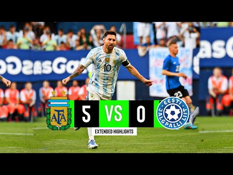 Argentina vs Estonia | 5-0 | Messi 5 Goals | Extended Highlights & Goals