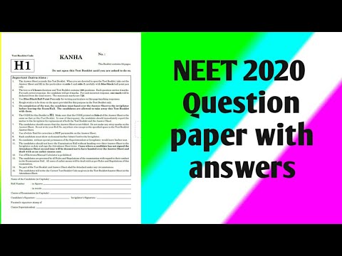NEET 2020 question paper with answers