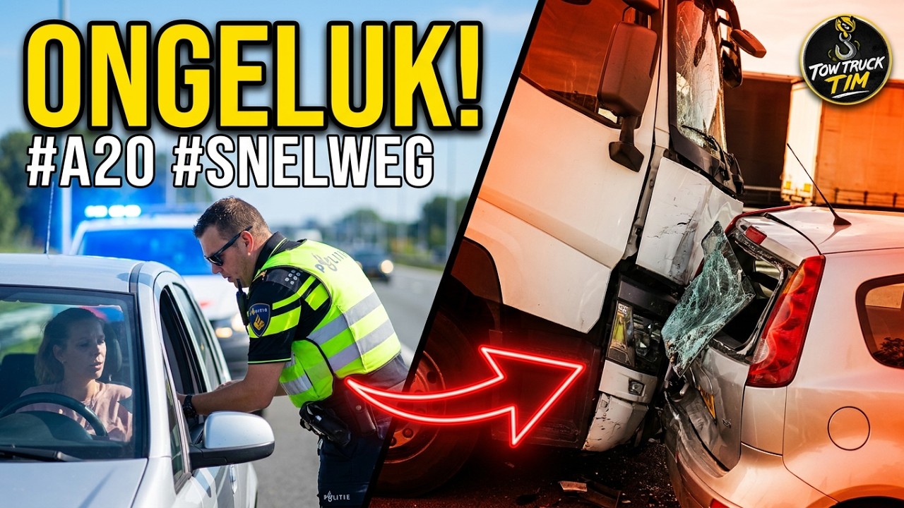ONGELUK met vrachtwagen en meerdere voertuigen..