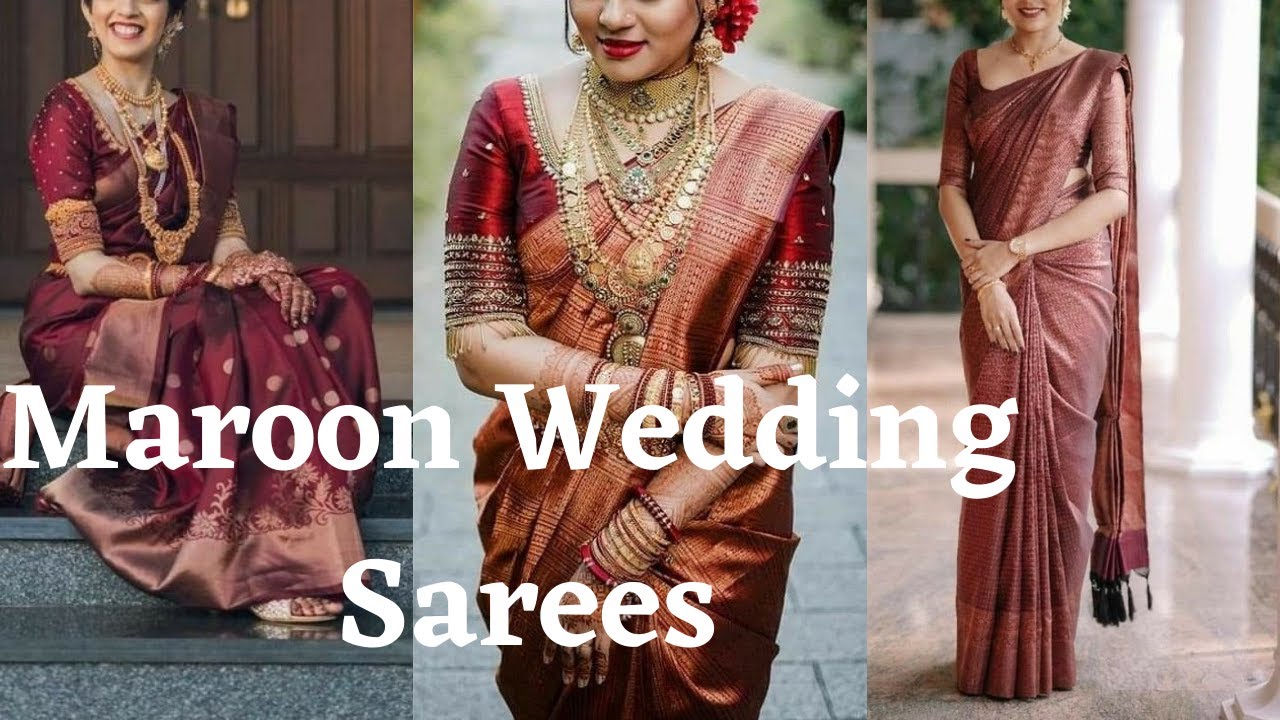 Maroon Wedding Sarees/ Kerala brides