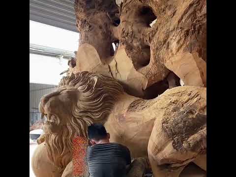 Amazing Wood Carving – Beautiful Lion Sculpture