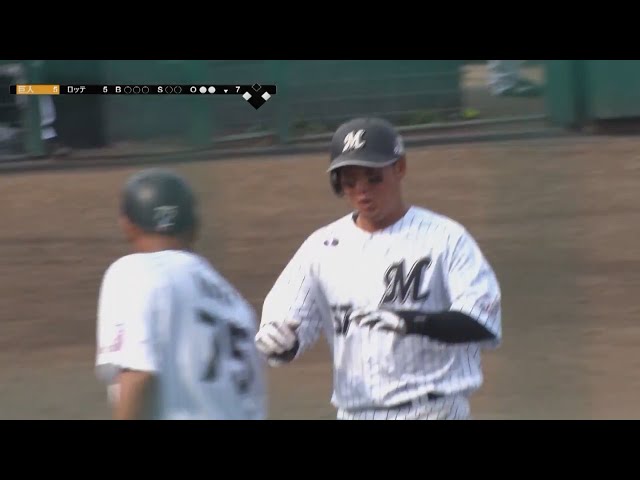 【ファーム】左投手から値千金の一発!! マリーンズ・香月一の逆転3ランHR!! 2018/7/17 M-G(ファーム)