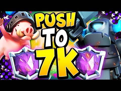 LADDER PUSH to 7000 LIVE with BEST ROYAL HOG DECK! - CLASH ROYALE