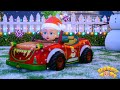 🎄 Wheels on The Monster Car 🚗 |  Christmas  Rhymes for Kids | Happy Tots