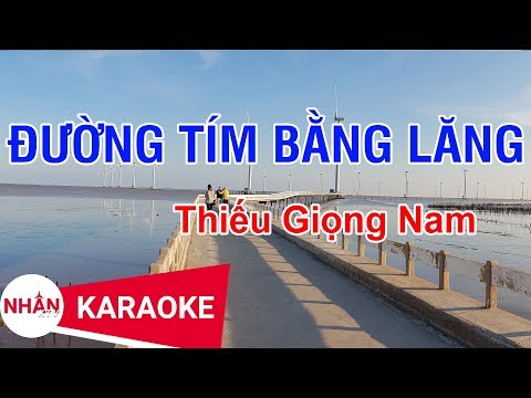 Karaoke Đường Tím Bằng Lăng Thiếu Giọng Nam | Nhan KTV