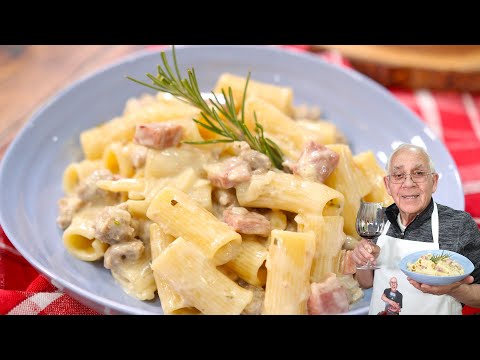 Rigatoni with Sausage and Prosciutto in a Cream Sauce