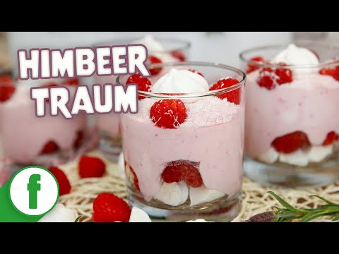 Leichter Himbeertraum mit Sahnecreme, Baiser und Kokosraspeln | Fruchtig & Exotisch