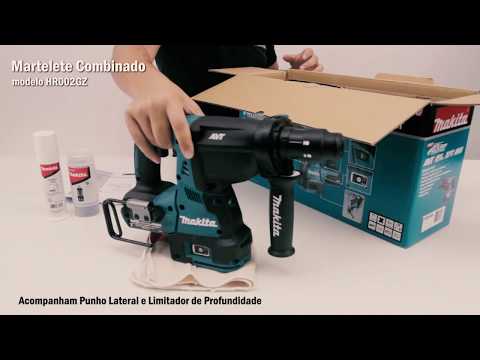 Makita HR002GZ Perforatorius XGT, 2,9 J, 28mm; 4,1kg, bešepetėlinis variklis, greitojo keitimo griebtuvas, AFT; AWS (be AWS lusto); AVT; Soft no load; XPT; "Z" versija - komplektuojamas be akumuliatoriaus ir kroviklio video