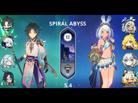C0 Xiao Hyper Carry And C0 Mualani Hyper Carry / Genshin Impact Abyss 5.4 /Floor 12 / 9 Stars