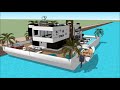 Sketchup Maja Futuristlik Jaapani Arhitektuur House Mõis Paatmaja Ujuvmaja Ujuva Villa Maja Paadima