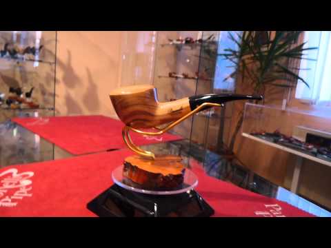 Pipa olivastro half bent fatta a mano - www.paronellipipe.it