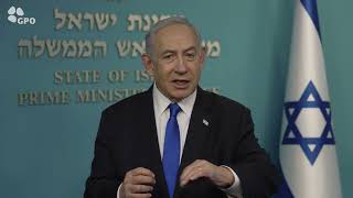 ראש הממשלה בנימין נתניהו: "אנחנו נלחמים במחבלים, ואנחנו נלחמים בשקרים." (עדכוני משרד ראש הממשלה) - התמונה מוצגת ישירות מתוך אתר האינטרנט יוטיוב. זכויות היוצרים בתמונה שייכות ליוצרה. קישור קרדיט למקור התוכן נמצא בתוך דף הסרטון