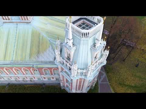 Golden Autumn in Moscow 4K  Aerial video from drone DJI Phantom 4 Pro  Осень в Царицыно