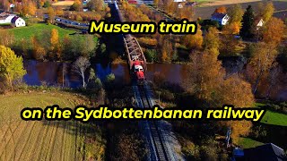Museum train on the Sydbottenbanan railway (Part 1) - Crossing the bridge over the Närpes å