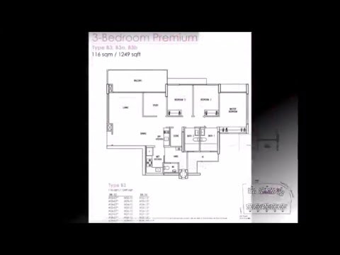 Treasure Crest Floor Plans | 3 Bedroom Premium Type B3, B3a, B3b