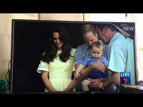 Prince William and Kate with Baby Prince George unveiling the plaque at Taronga Zoo