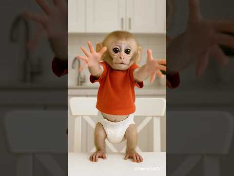 sharing donut is caring for baby monkey ❤️🐵🍩