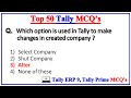 Tally MCQ | Top 50 Tally Mcq Questions and Answers | Accounts MCQ