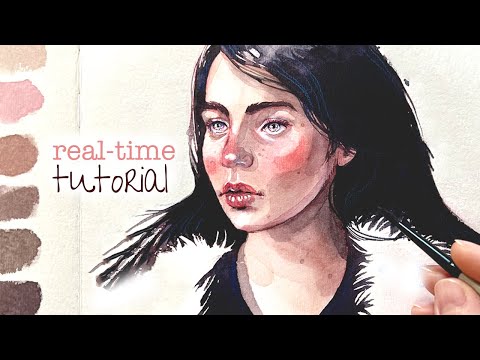 Real-time watercolor PORTRAIT tutorial 🎨