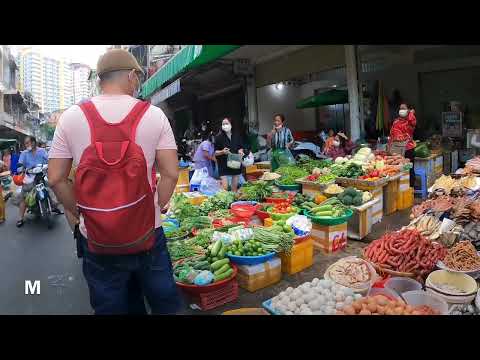 Mixed Cambodian Street Food Market, Phnom Penh food shows walk day tour