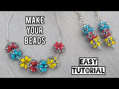 How to make your beaded beads / Easy Jewlery making Tutorial 🌸