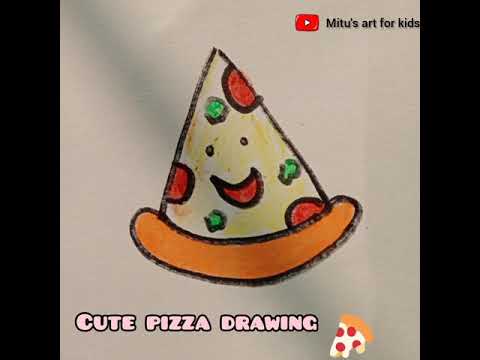 #pizza #drawingforkids  Cute pizza drawing for kids