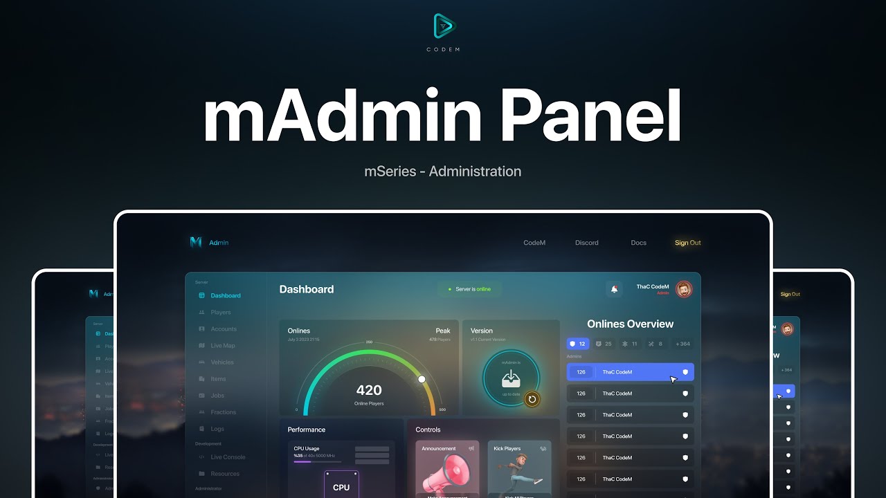 CodeM mAdmin Ultimate Web Panel | ESX - QB thumbnail 20